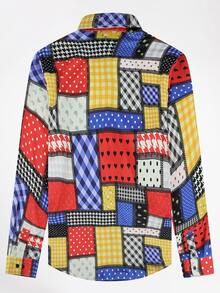 CLOUDSTYLE Áo sơ mi Nam Nút Chắp vá Kỳ nghỉ - Nhiều màu - Xem 2