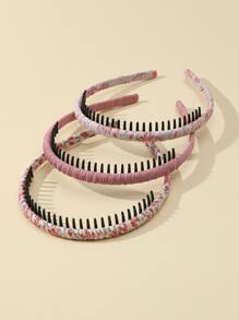 3 قطع/مجموعة كبابيس شعر للبنات، إكسسوارات شعر للبنات، شرائط رأس للبنات مع أسنان لتثبيت الغرة، شريط رأس لغسل الشعر