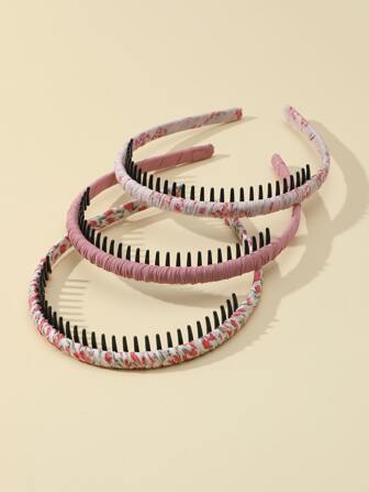 3pcs/Set Girls Hair Clips, Girls Hair Accessories, Girls Headbands With Teeth For Bangs, Hair Washing Headband