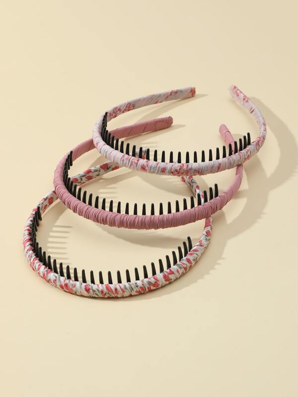 3 قطع/مجموعة كبابيس شعر للبنات، إكسسوارات شعر للبنات، شرائط رأس للبنات مع أسنان لتثبيت الغرة، شريط رأس لغسل الشعر