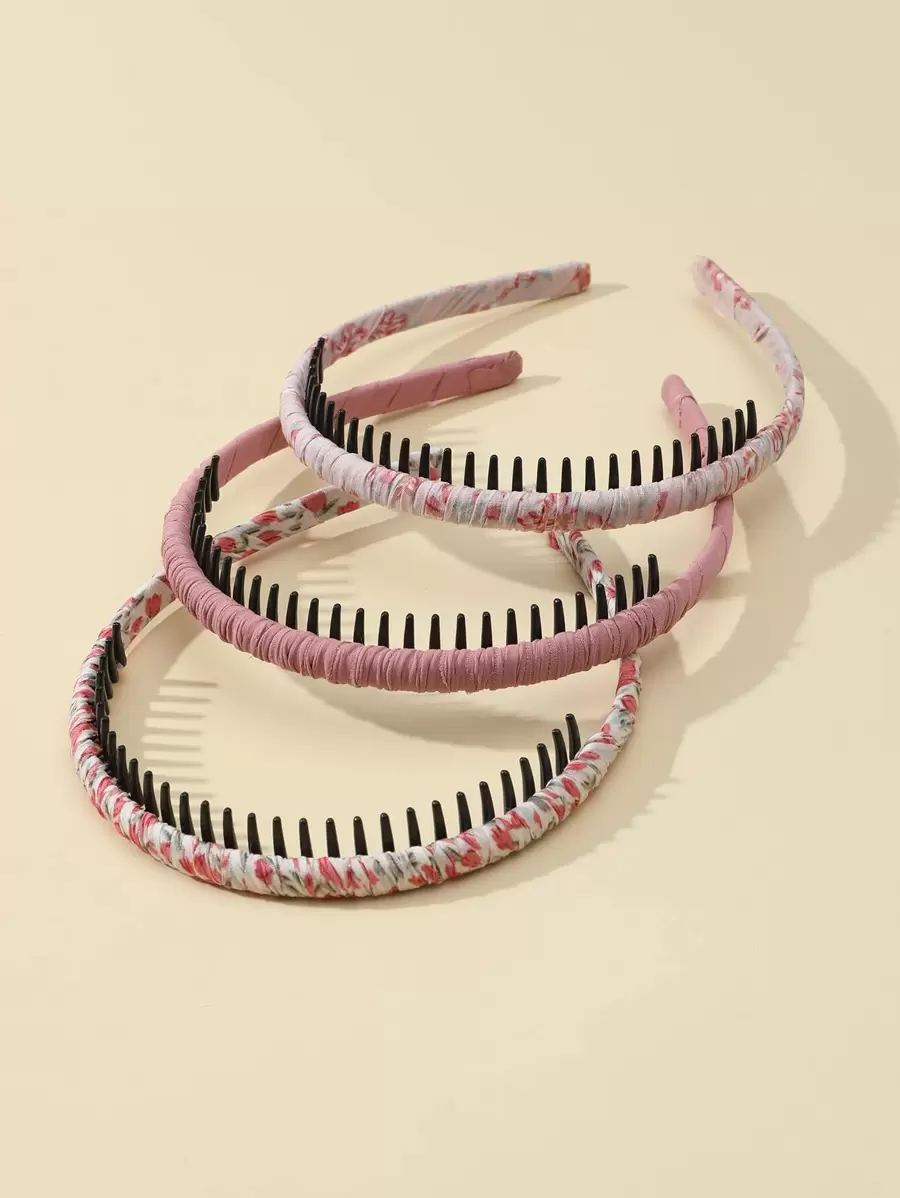 3 قطع/مجموعة كبابيس شعر للبنات، إكسسوارات شعر للبنات، شرائط رأس للبنات مع أسنان لتثبيت الغرة، شريط رأس لغسل الشعر