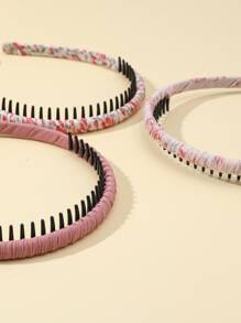 3 قطع/مجموعة كبابيس شعر للبنات، إكسسوارات شعر للبنات، شرائط رأس للبنات مع أسنان لتثبيت الغرة، شريط رأس لغسل الشعر