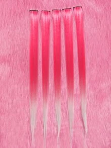 ROMWE Kawaii 5pcs Long Straight Synthetic Hair Extension - Multicolor - View 2