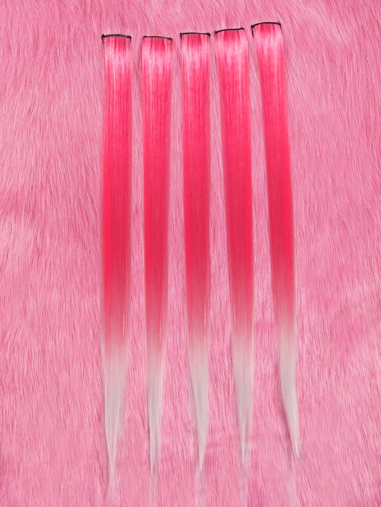 ROMWE Kawaii 5入組長款直筒合成纖維接髮 - 彩色 - 查看 2