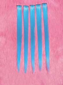 ROMWE J-Fashion 5入組長款直筒合成纖維接髮 - 藍色 - 查看 2