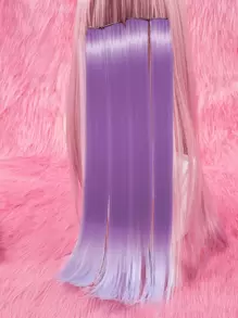 ROMWE J-Fashion 5pcs Long Straight Synthetic Hair Extension - Mauve Purple - View 1