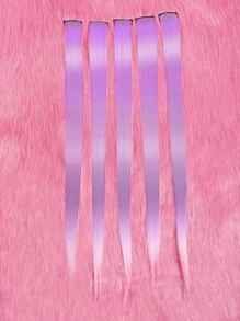 ROMWE J-Fashion 5pcs Long Straight Synthetic Hair Extension - Mauve Purple - View 2
