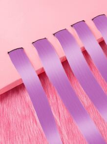 ROMWE J-Fashion 5pcs Long Straight Synthetic Hair Extension - Mauve Purple - View 3