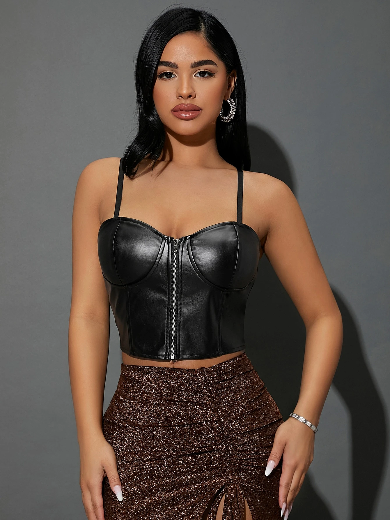 Zipper bustier top Clearance