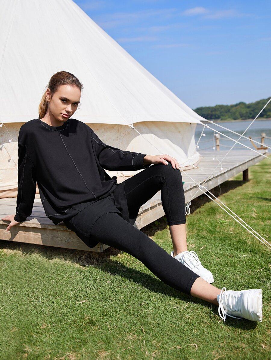 SHEIN Essnce Drop Shoulder Pullover