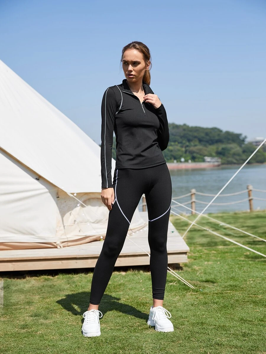 SHEIN Camiseta delgado deportivo - Negro - Ver 1