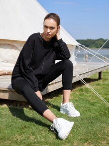 SHEIN Essnce Drop Shoulder Pullover