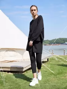 SHEIN Essnce Drop Shoulder Pullover