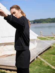 SHEIN Essnce Drop Shoulder Pullover