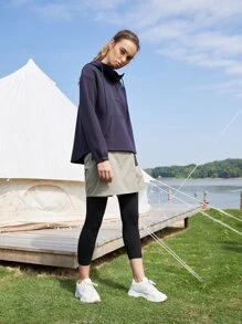 SHEIN Unity Straight Leg Draped Skort - Army Green - View 5