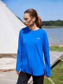 SHEIN EZwear Modal Oversized 2 In 1 T-Shirt - Blue - View 11