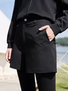 SHEIN EZwear Viscose Straight Leg Shorts