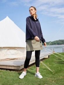 SHEIN Unity Straight Leg Draped Skort - Army Green - View 9