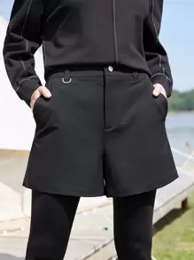 SHEIN EZwear Viscose Straight Leg Shorts