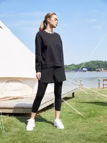 SHEIN EZwear Viscose Straight Leg Shorts