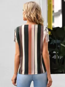 SHEIN LUNE Áo cánh sọc nhiều màu sắc - Nhiều màu - Xem 2