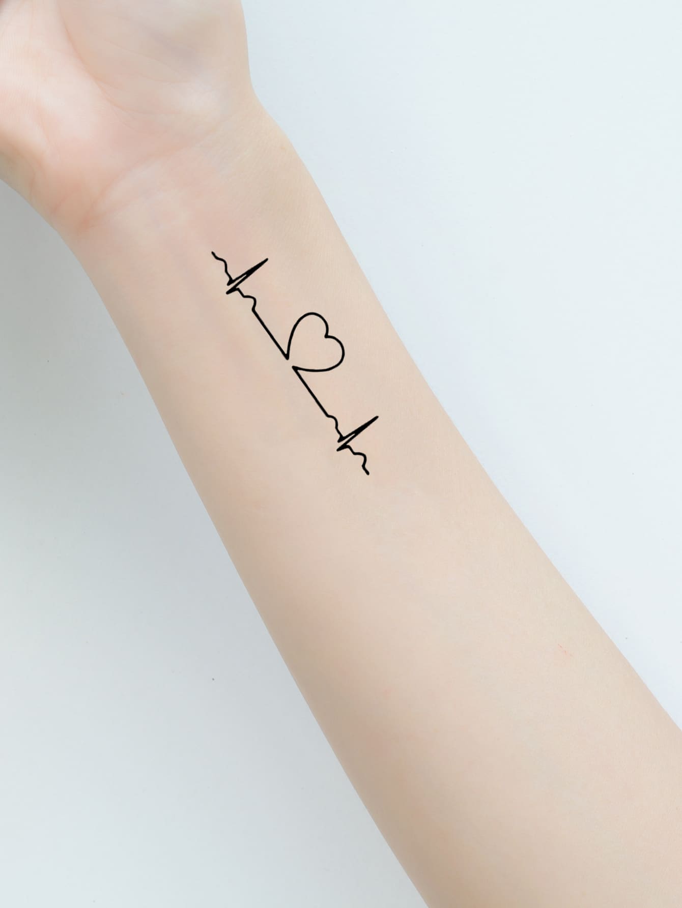 KING HORSE Heartbeat Pattern Tattoo Sticker