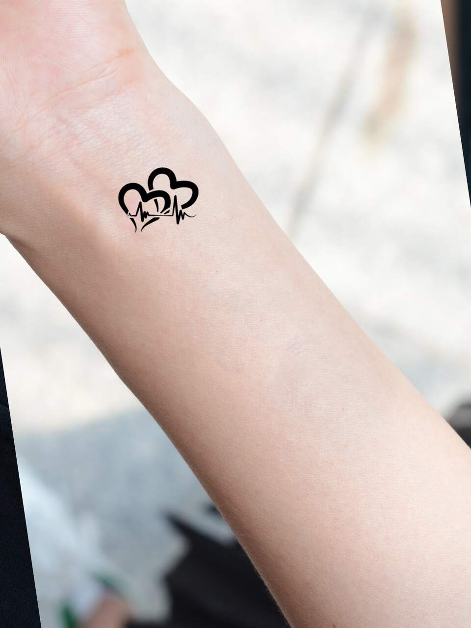 KING HORSE Heartbeat Pattern Tattoo Sticker