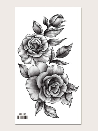 KING HORSE Tattoo Sticker, 1 Sheet Flower Pattern Temporary Tattoo For Women, Tattoo Stickers Adults, Realistic Tattoo Flower, For Women And Girls