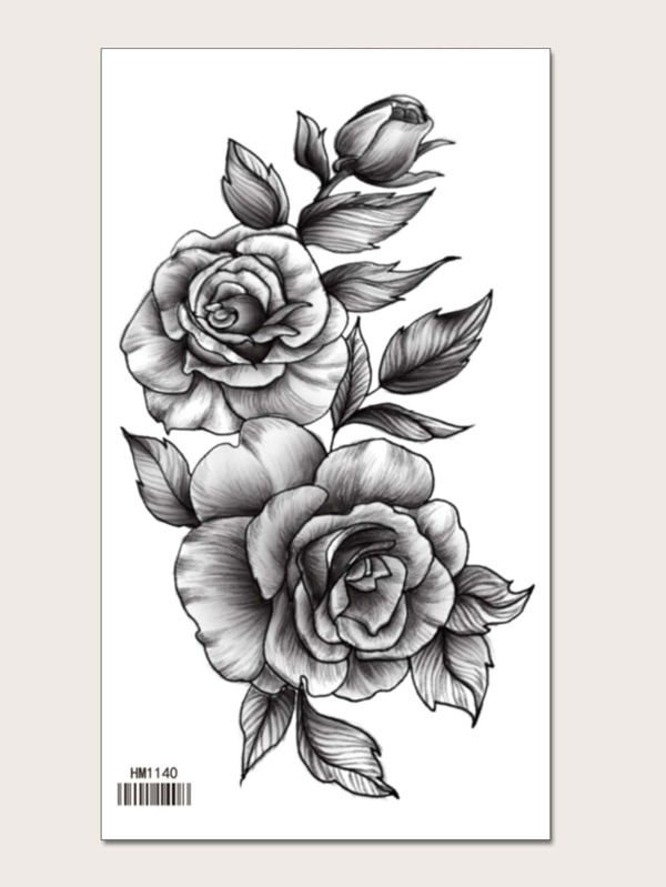 KING HORSE Tattoo Sticker, 1 Sheet Flower Pattern Temporary Tattoo For Women, Tattoo Stickers Adults, Realistic Tattoo Flower, For Women And Girls