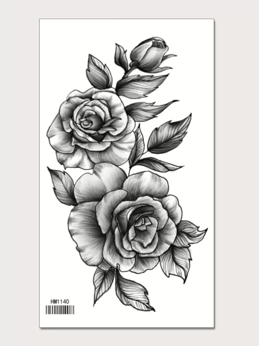 KING HORSE Tattoo Sticker, 1 Sheet Flower Pattern Temporary Tattoo For Women, Tattoo Stickers Adults, Realistic Tattoo Flower, For Women And Girls