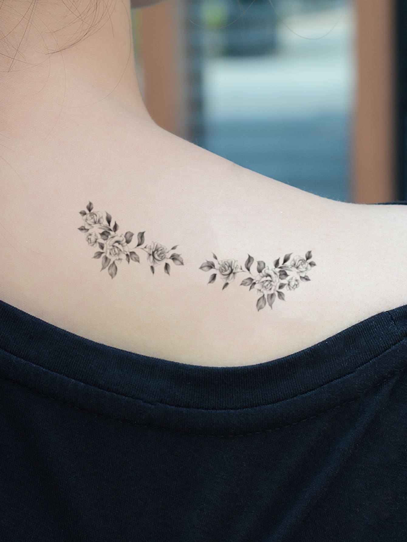Floral & Wing Pattern Tattoo Sticker