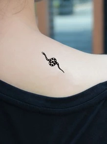 KING HORSE 蛇和花卉圖案紋身貼紙 - 彩色 - 查看 4