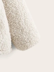 SHEIN 男孩1入組字母刺繡連帽絨毛內襯兩面可穿絎縫外套