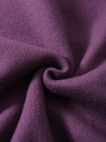 SHEIN EZwear Solid Drop Shoulder Thermal Lined Sweatshirt - Purple - View 3