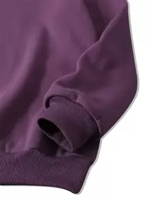 SHEIN EZwear Solid Drop Shoulder Thermal Lined Sweatshirt - Purple - View 5