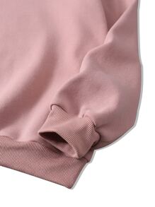 INAWLY Solid Drop Shoulder Thermal Lined Sweatshirt Graduation,Back To School Outfits,Graduation,Teacher Outfits For Women,Back To School Pullover Fall Outfit