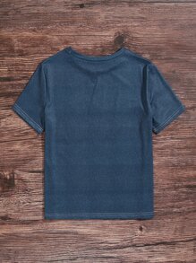 SHEIN LUNE Camiseta con estampado de corazón y letra - Multicolor - Ver 2