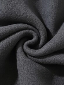 SHEIN EZwear Capucha con slogan con con estampado de mariposa con cordón con bolsillo de canguro - Gris Oscuro - Ver 4