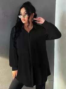 Calvaya 大碼燈籠袖襯衫不附腰帶