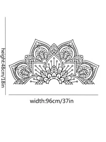 曼陀羅圖案牆貼 - 黑色 - 查看 4