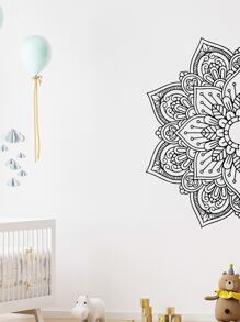 曼陀羅圖案牆貼 - 黑色 - 查看 5