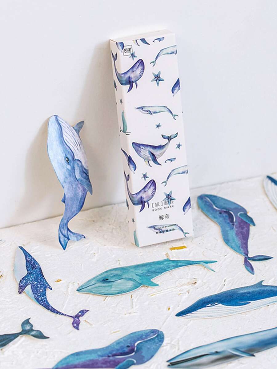 1盒卡通海豚書簽
