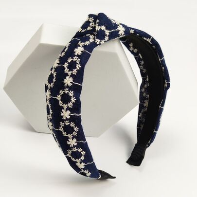 Flower Embroidered Headband