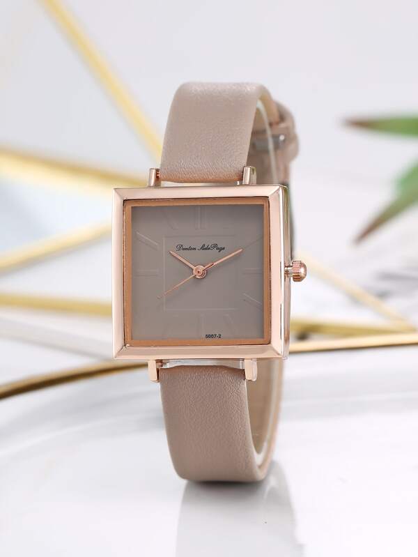 Women's Square Simplistic Casual Quartz Watch For Students