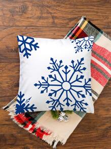 Christmas Snowflake Cushion Cover Without Filler - Blue and White - View 4