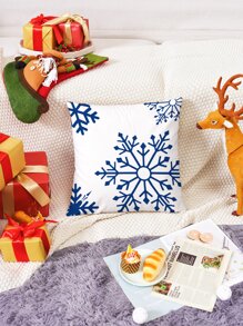 Christmas Snowflake Cushion Cover Without Filler - Blue and White - View 5