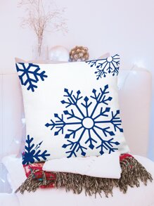 Christmas Snowflake Cushion Cover Without Filler - Blue and White - View 7