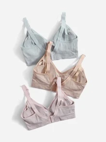 SHEIN 3pack Maternity Plain Nursing Bra For Mother - Multicolor - View 7