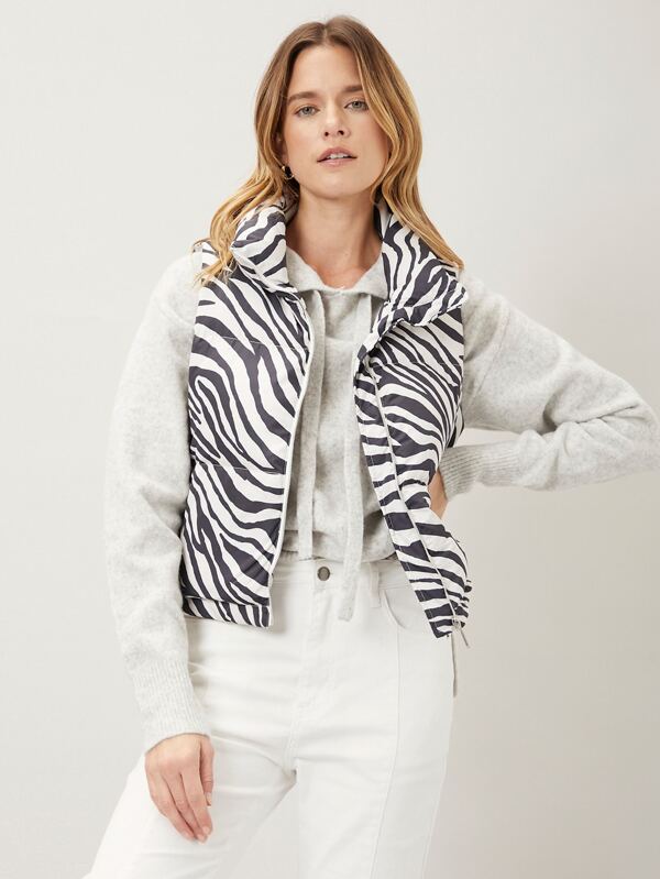 SHEIN Unity Zebra Stripe Down Vest