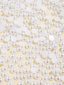 1pack Faux Pearl DIY Hair Accessory - White - View 1